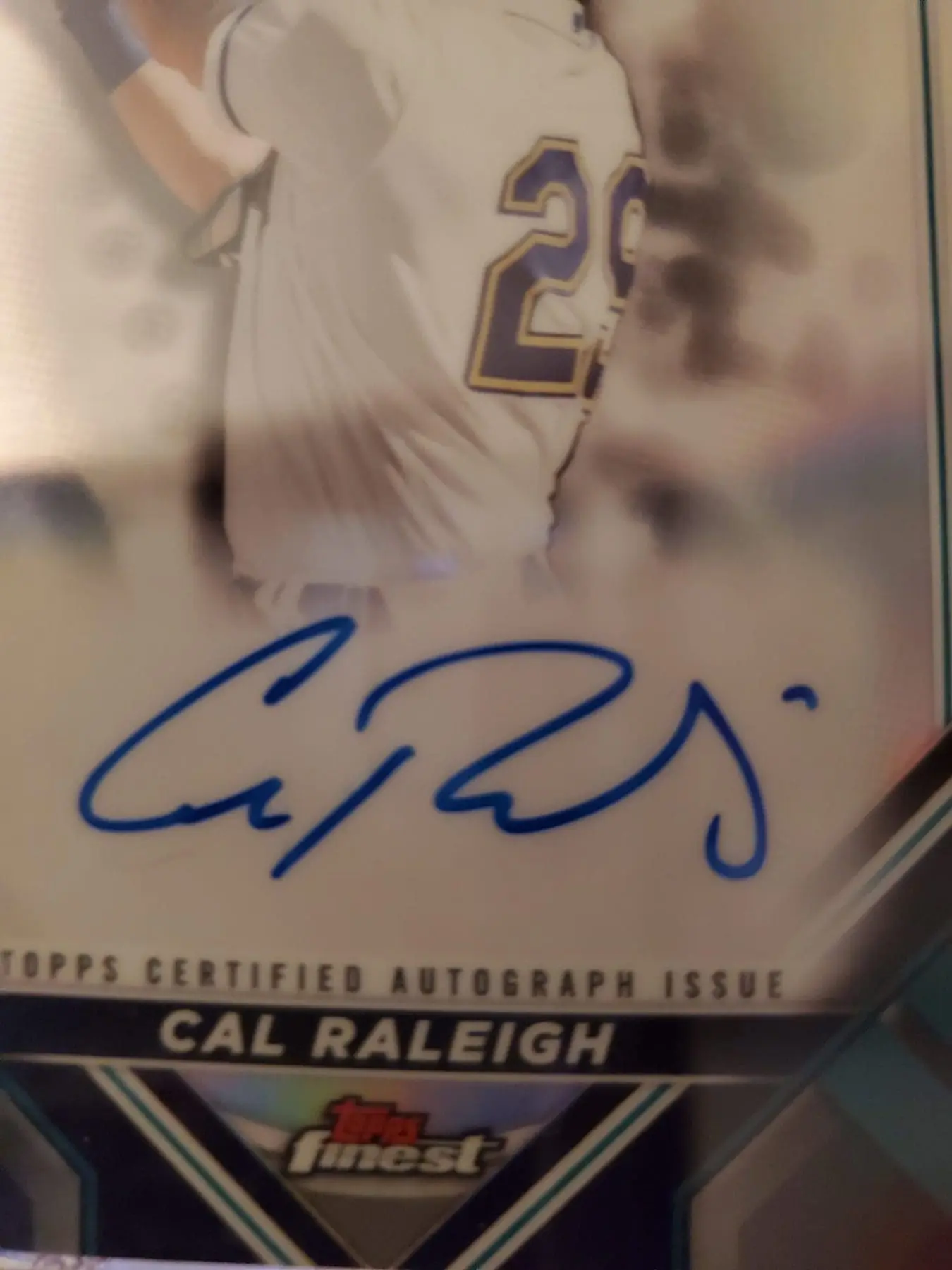 2022 Topps Finest Cal Raleigh Finest Rookie Designs Autograph - Image 13