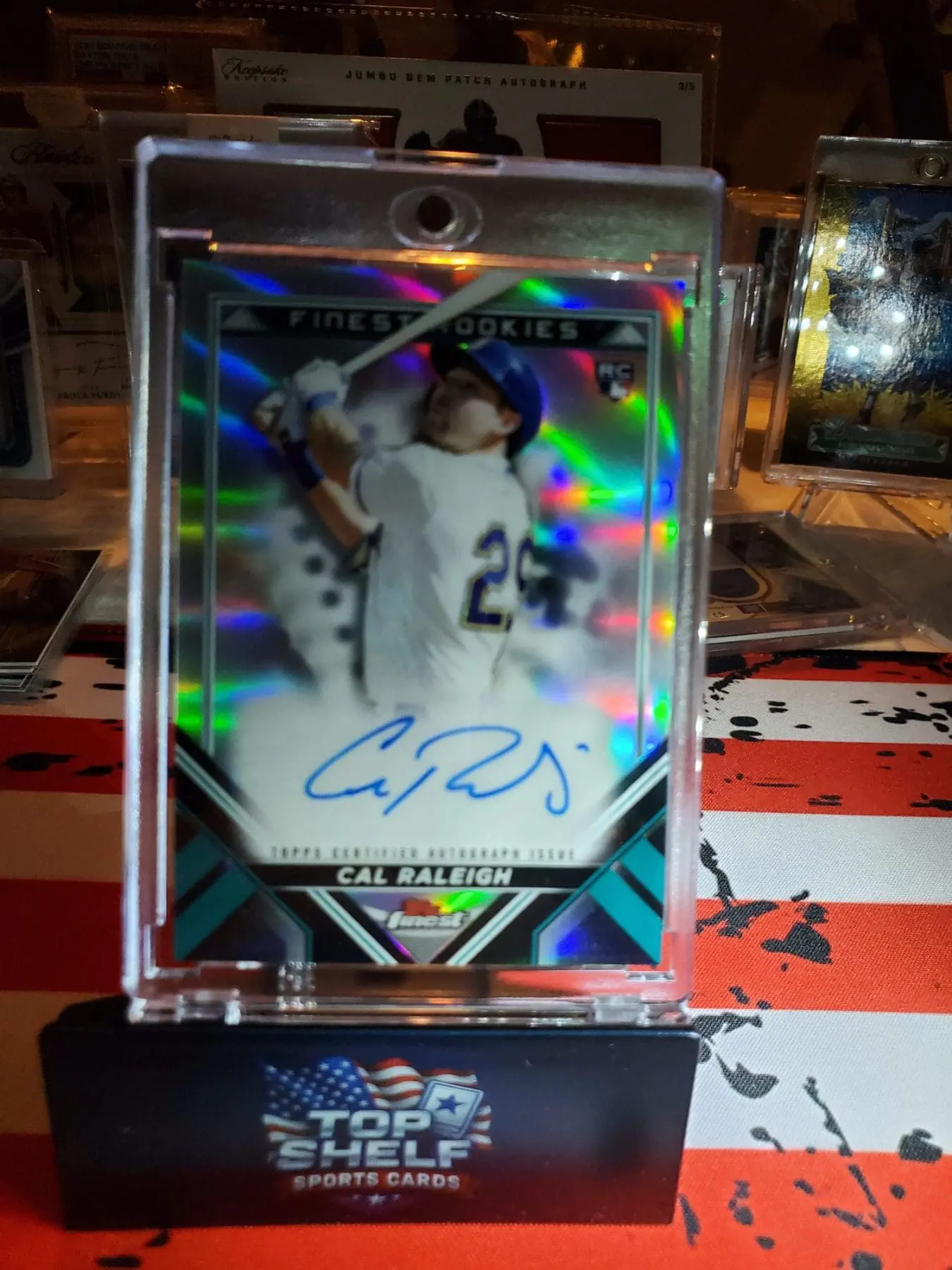 2022 Topps Finest Cal Raleigh Finest Rookie Designs Autograph - Image 2