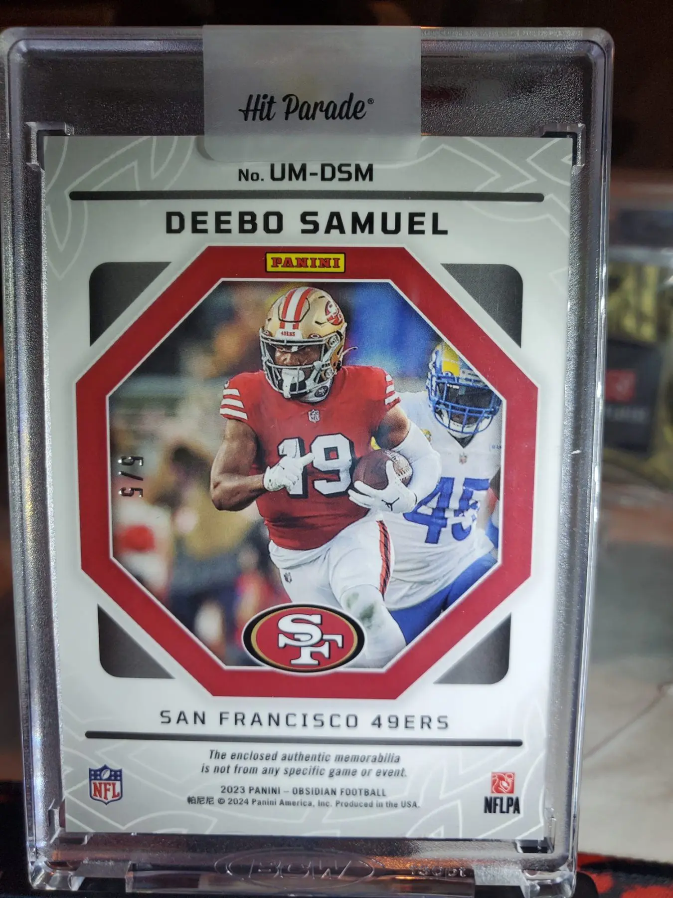 2023 Obsidian Unbreakable Deebo Samuel /5 - Image 3
