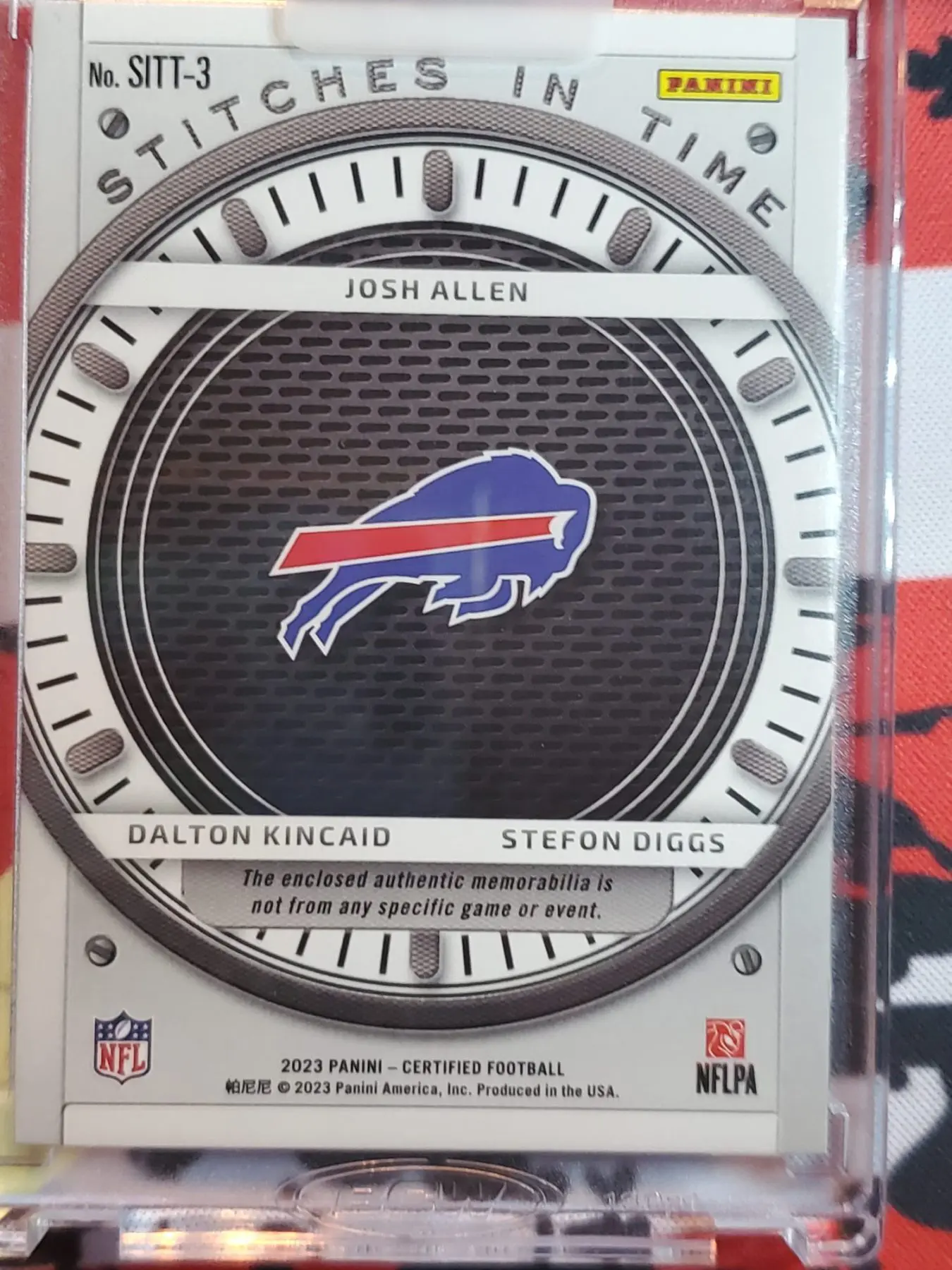2023 Certified Stitches In Time Josh Allen/Dalton Kincaid/Stefon Diggs/5 - Image 6
