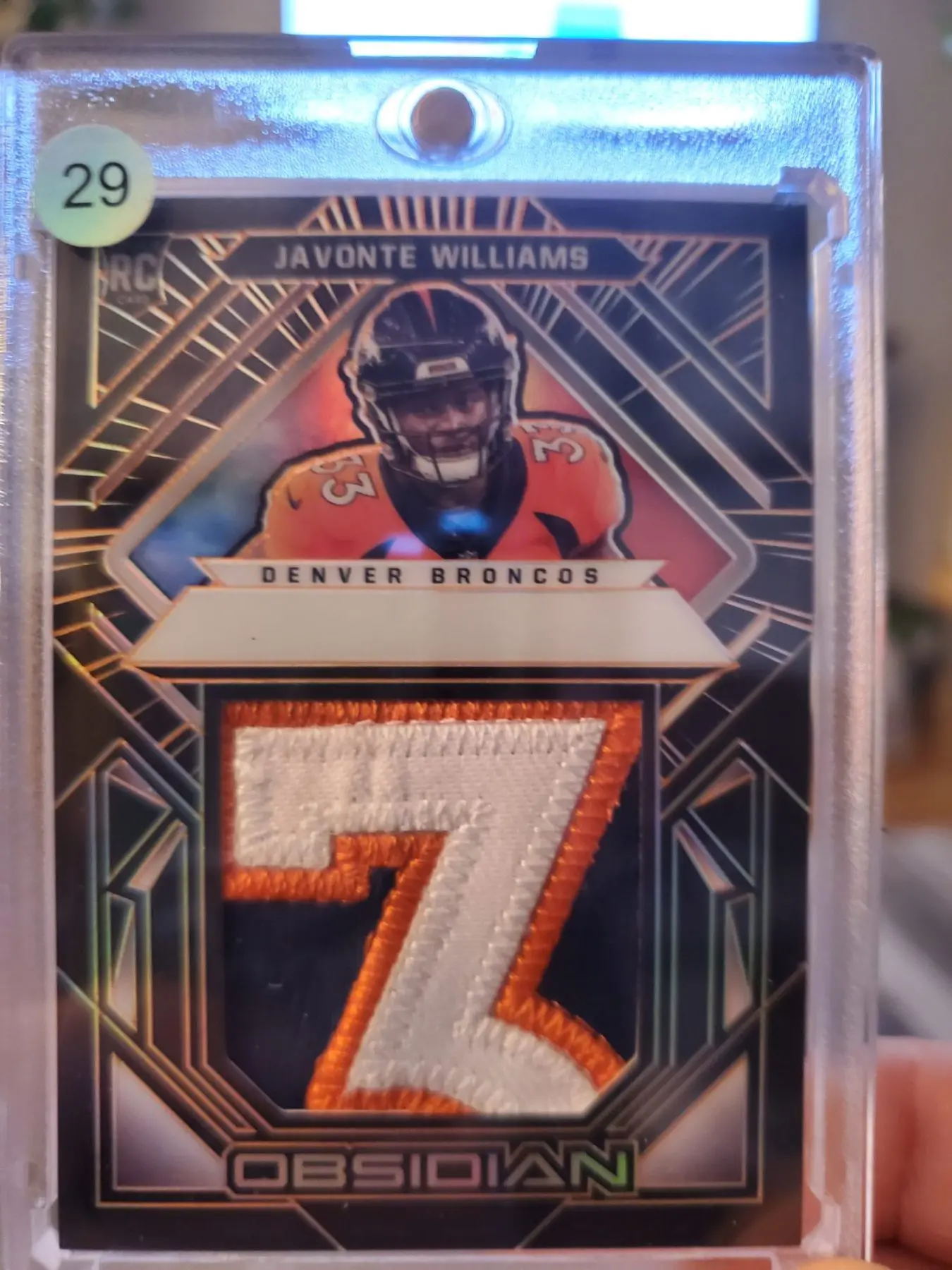 2021 Obsidian Volcanic Materials Javonte Williams/75 Denver Broncos - Image 6