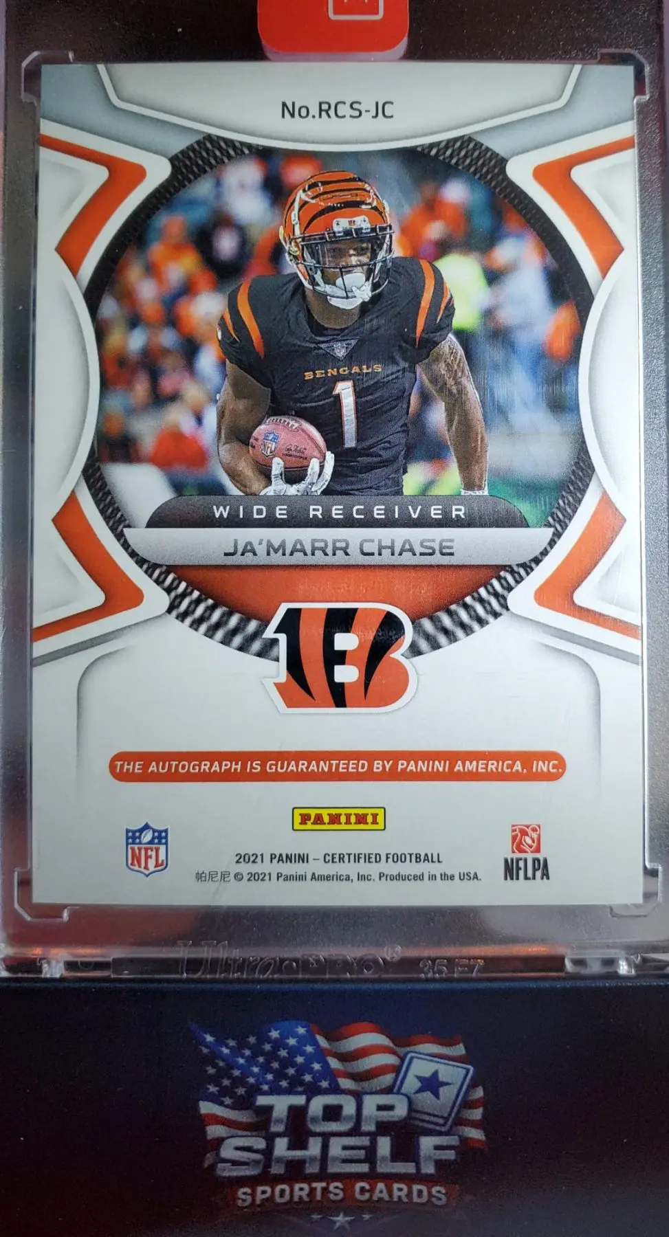 2021 Certified Football JA'MARR CHASE ROOKIE ROLL CALL /30 - Image 3