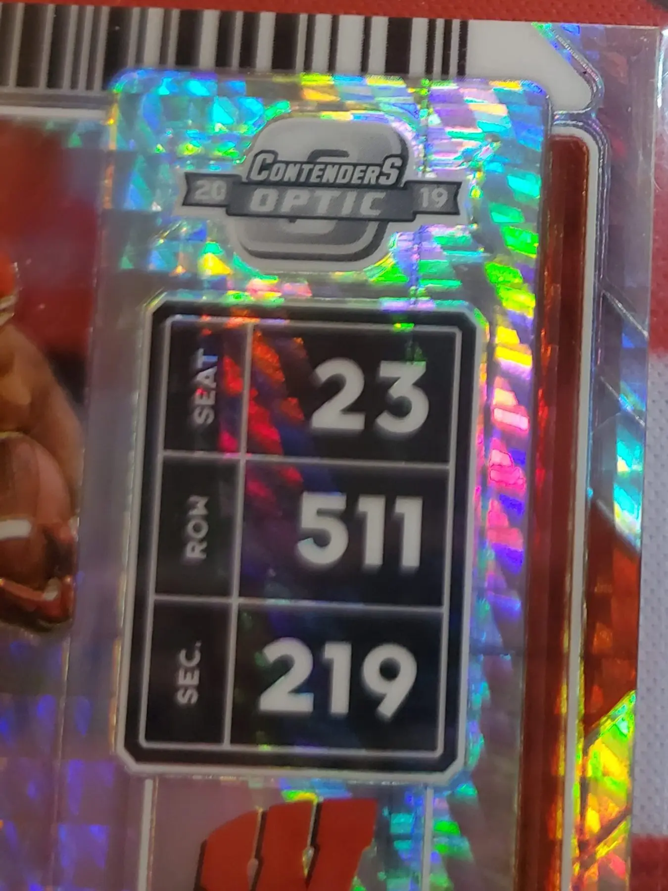 2020 Contenders Optic Jonathan Taylor Autograph Hyper Prizm RC - Image 4