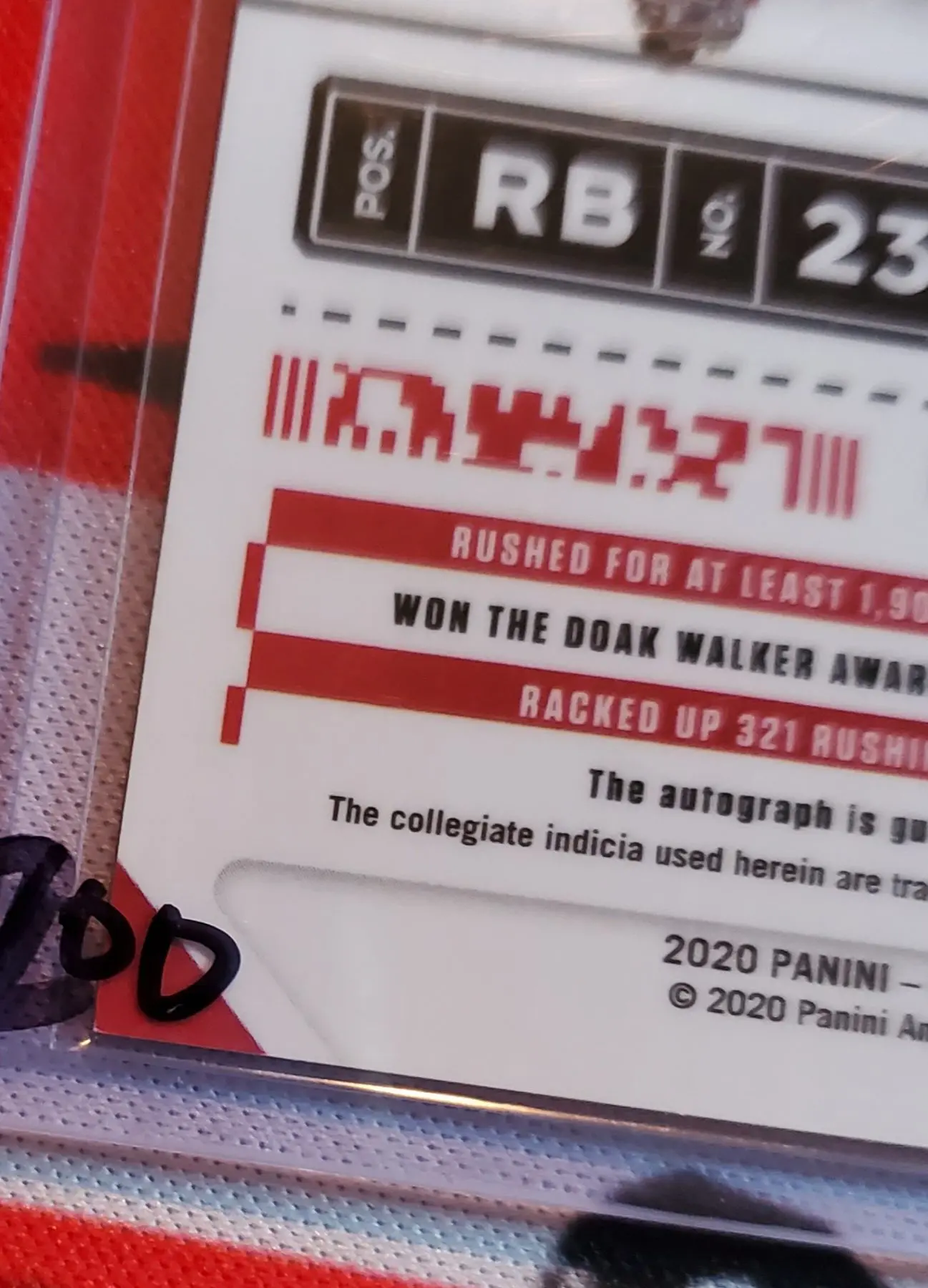 2020 Contenders Optic Jonathan Taylor Autograph Hyper Prizm RC - Image 8