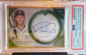 2022 Topps Transcendent Collection Spencer Torkelson Auto variation Emerald/15 PSA10