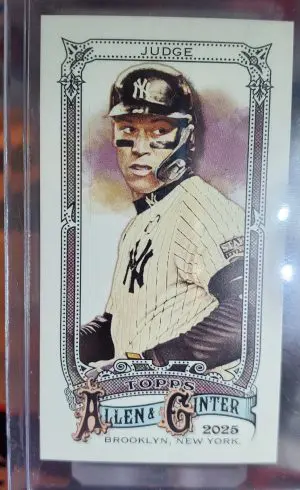 2025 Allen and Ginter Baseball Aaron Judge Mini Parallel Rip Card