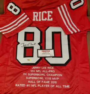 Custom Jerry Rice Autographed Jersey with COA