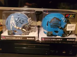 Earl Campbell/Warren Moon Combo Hall of fame Autographed Mini Helmets
