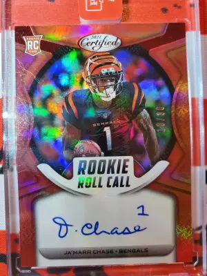 2021 Certified JA'MARR CHASE Mirror Red Rookie Roll Call /30