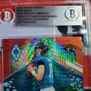 2021 Phoenix Fire Burst Trevor Lawrence Rookie Autograph Beckett Witnessed