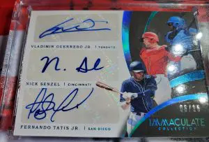 2018 Immaculate Collection Baseball Vladimir Guerrero Jr, Fernando Tatis Jr, Nick Senzel Rookie Autographs 06/15