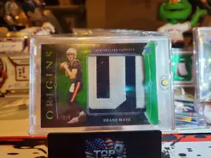 2024 Origins Drake Maye Rookie Card Rookie Jumbo Jerseys 2/5