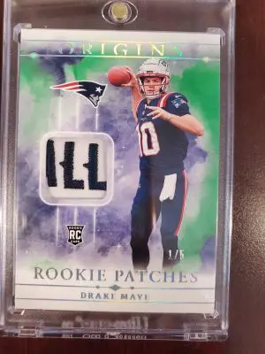 2024 Origins Drake Maye Rookie Card Rookie Patches 1/5