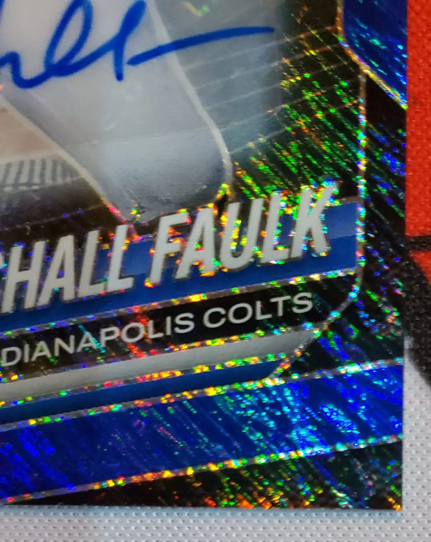 2025 PRIZM MARSHALL FAULK BLUE SHIMMER AUTOGRAPH/25 - Image 7
