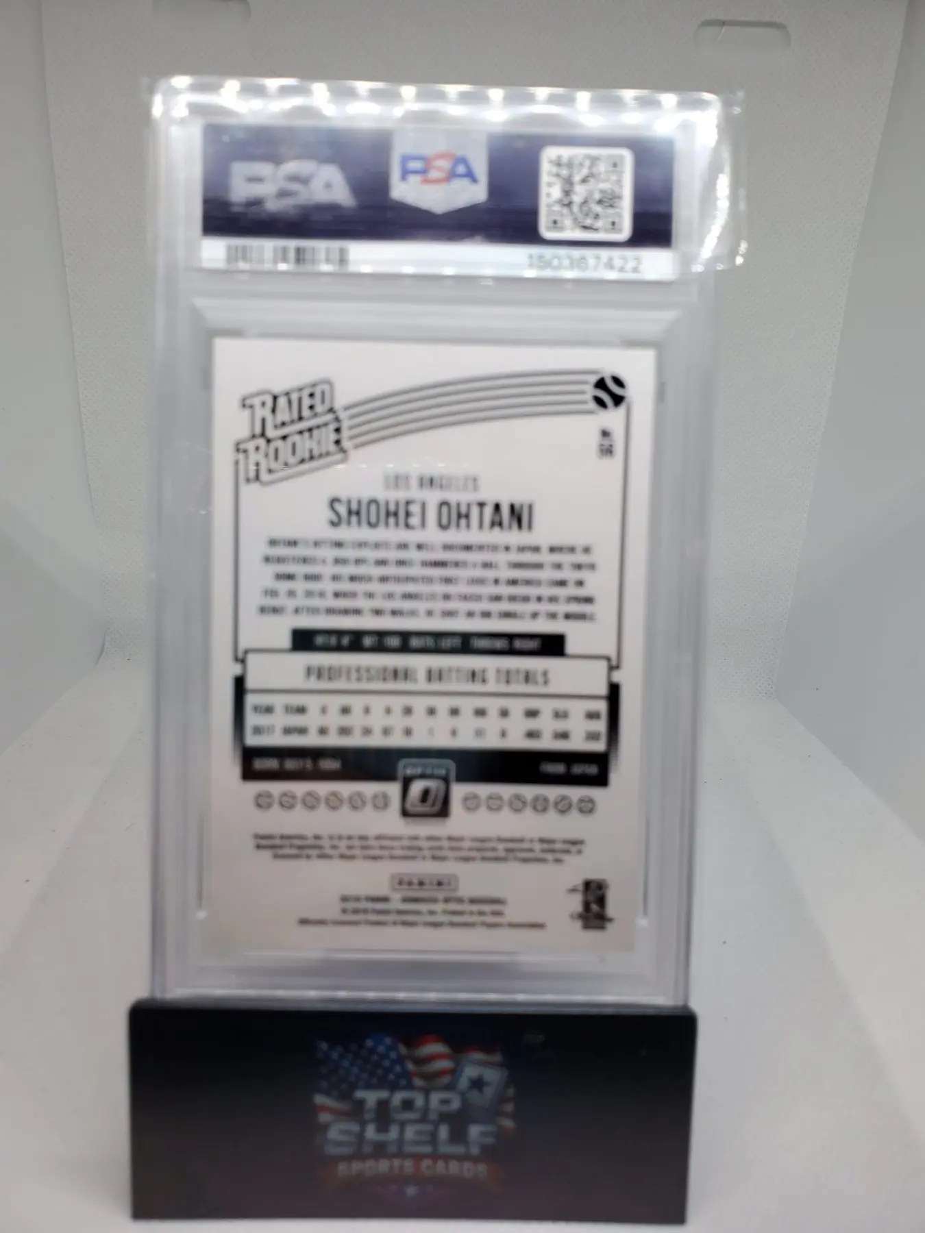 2018 Panini Donruss Optic Shohei Ohtani Rated Rookie Variation PSA9 - Image 3