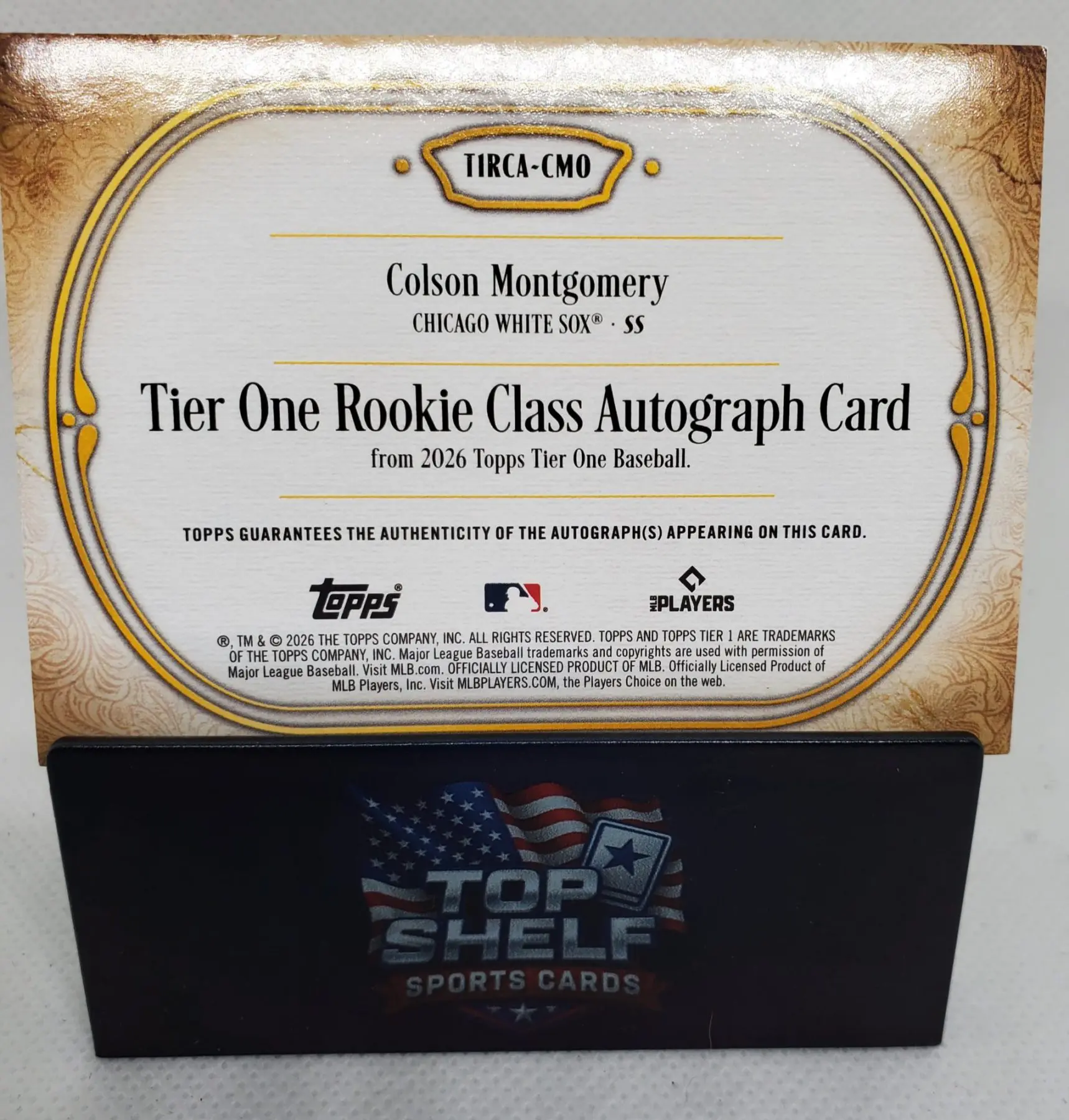 2026 Topps Tier One Baseball Tier One Rookie Class Autos Colson Montgomery - Image 4