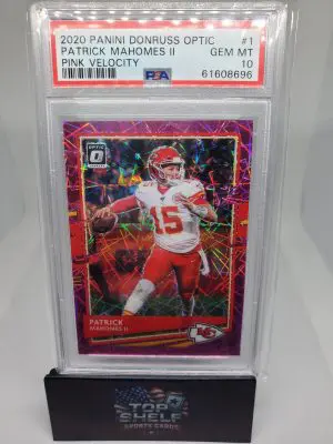 2020 Donruss Optic Patrick Mahomes Pink Velocity /79 PSA 10
