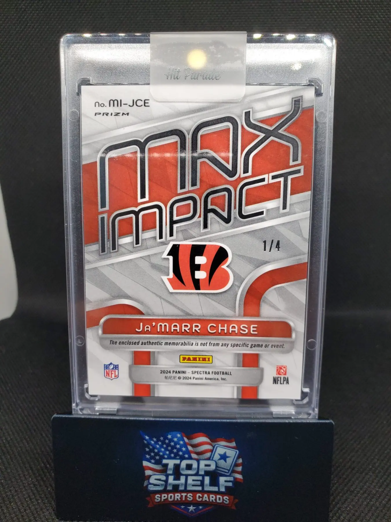 2024 Spectra Football Jamaar Chase Max Impact Relic card 1/4 - Image 3