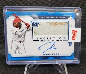 2025 Topps Inception MLB First Milestones Autograph Blue Parallel James Wood #FMAR-JW  17/25