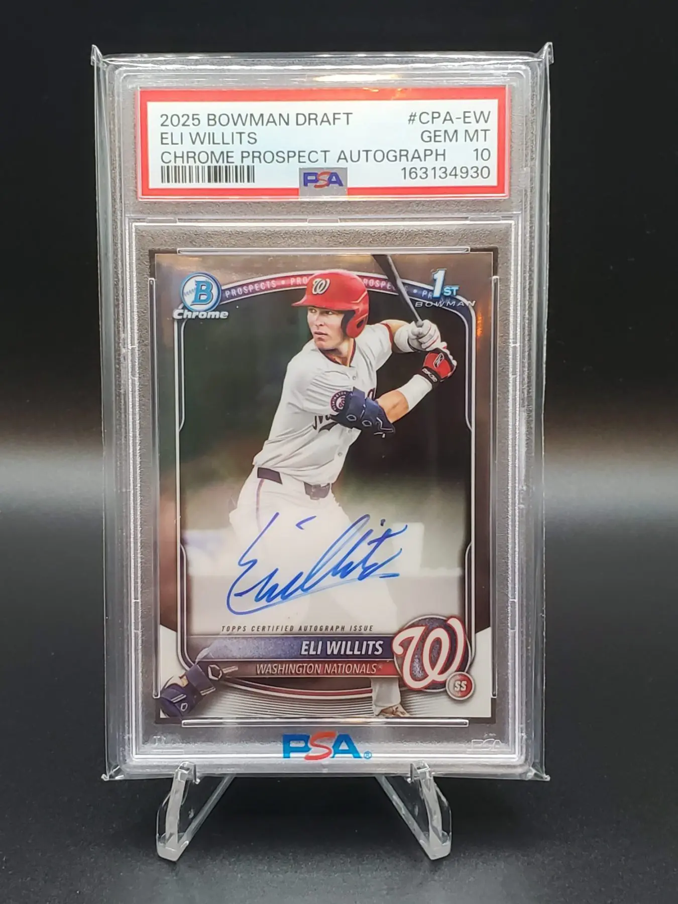 2025 BOWMAN DRAFT CHROME ELI WILLETTS PROSPECT AUTOGRAPH #CPA-EW PSA 10