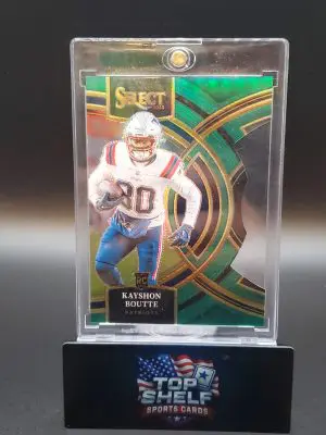 Kayshon Boutte 2023 Select Green Prizms Die Cut Rookie Premier #/5 FOTL Patriots
