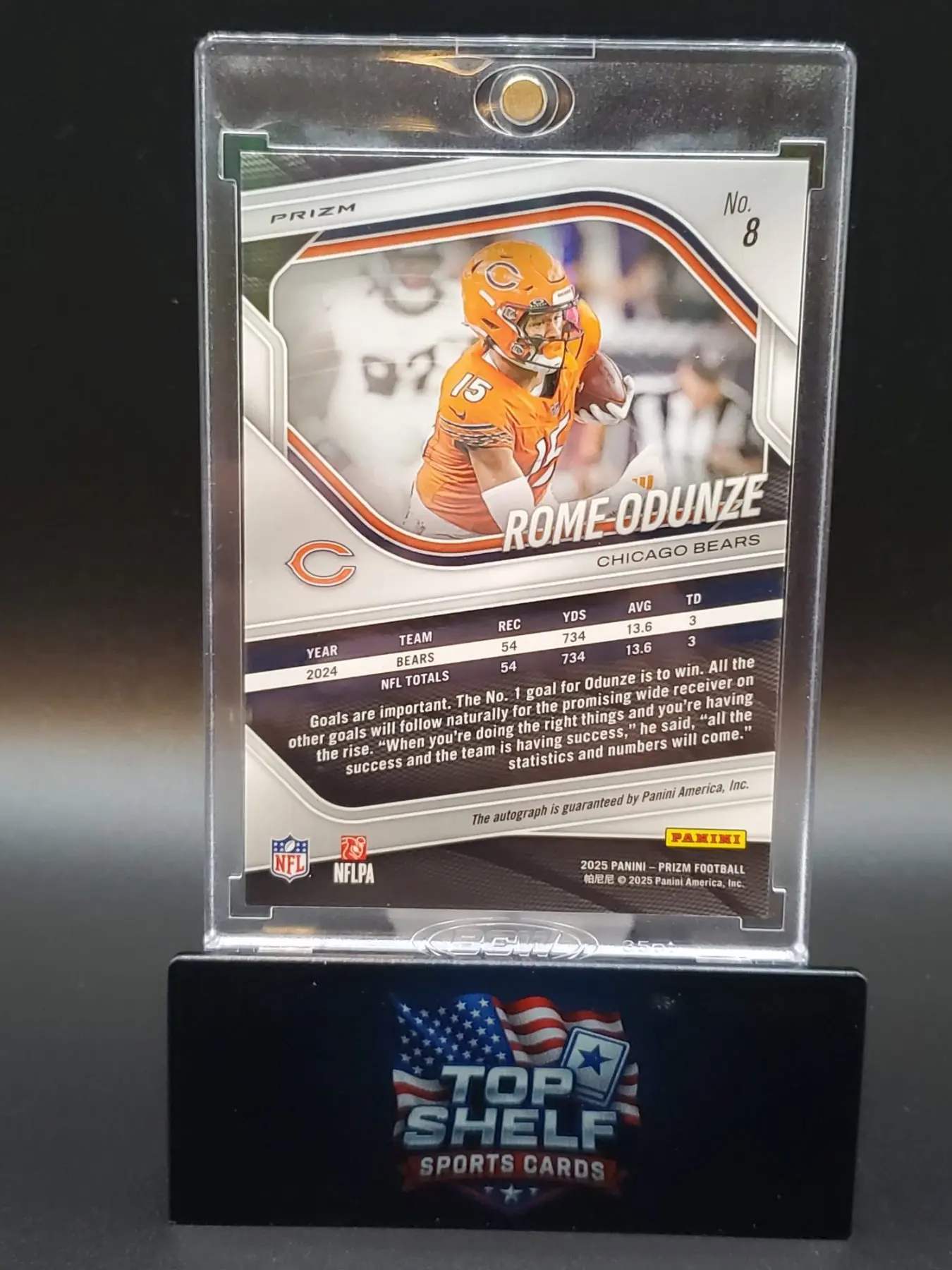 2025 Panini Prizm NFL Auto Rome Odunze Silver - Image 2