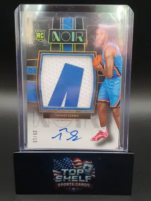 2025-26 Panini Noir Basketball Thomas Sorber Blue RPA /10