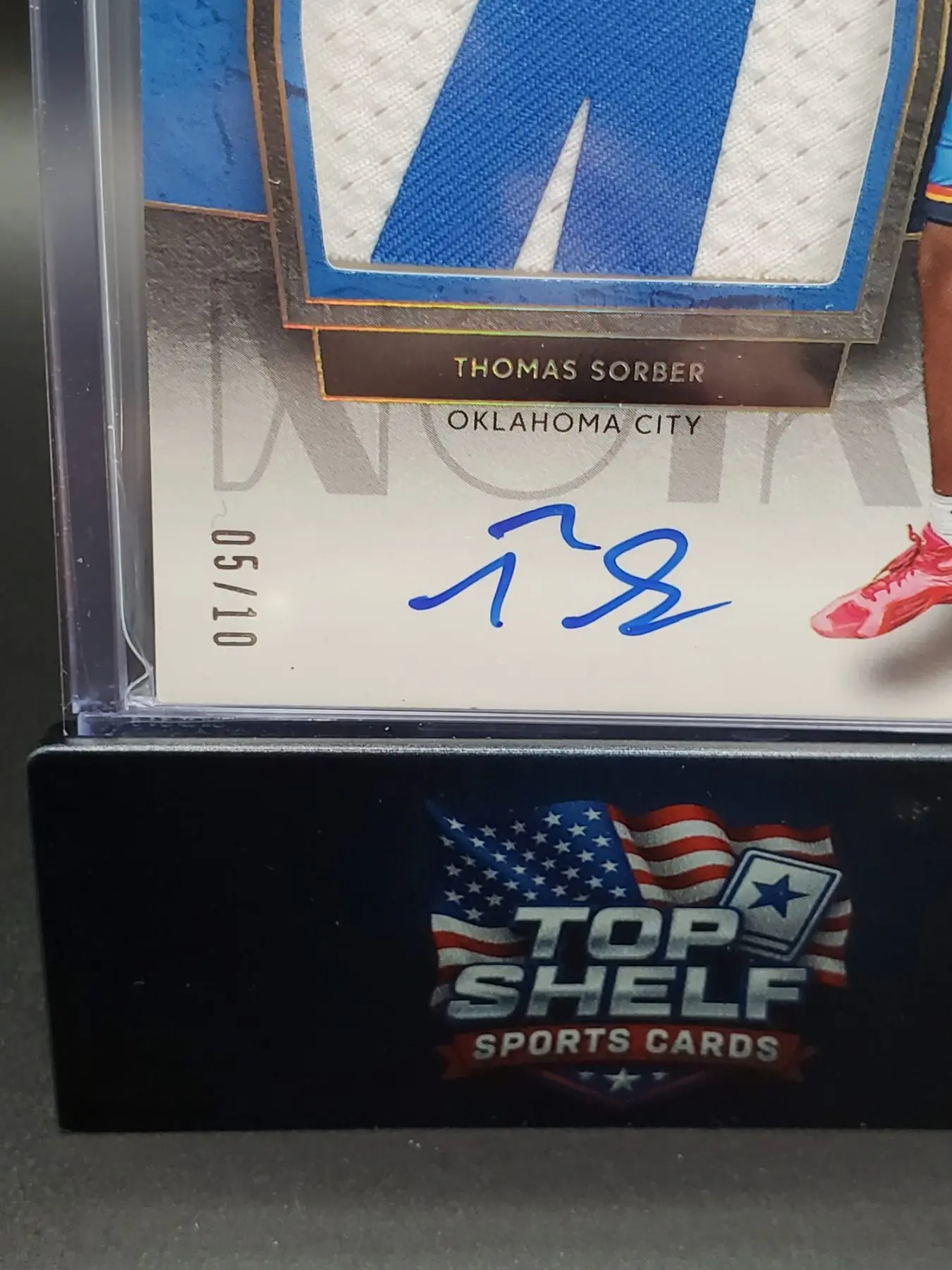 2025-26 Panini Noir Basketball Thomas Sorber Blue RPA /10 - Image 3