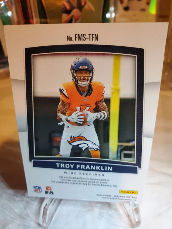 2024 Panini Certified - Freshman Fabric  Signatures  #FMS-TFN Troy Franklin - Image 4