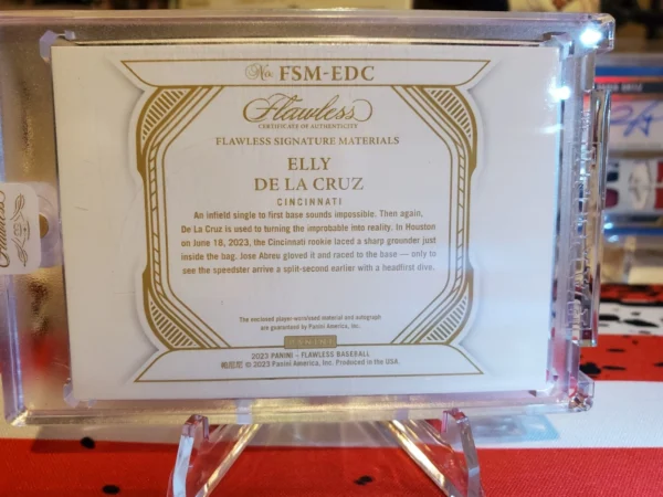 2023 FLAWLESS BASEBALL FLAWLESS SIGNATURE MATERIALS ELLy De La Cruz Patch... - Image 10