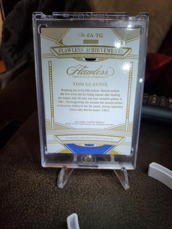 2023 Panini Flawless - Flawless Achievements Tom Glavine #FA-26 /25 (AU) - Image 2