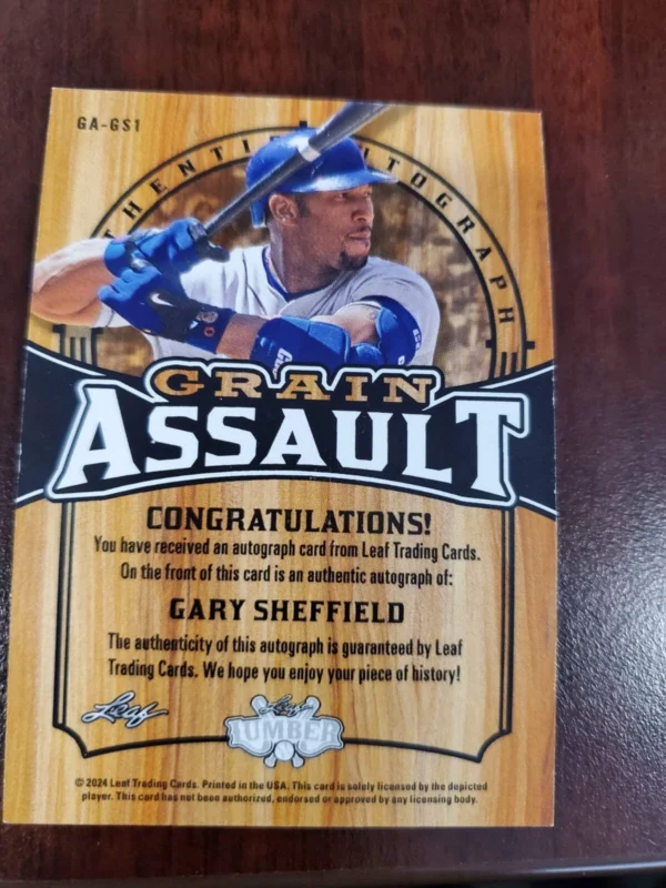 2023 Leaf Lumber Baseball Emerald Edition Grain Assault Gary Sheffield /4 - Image 2