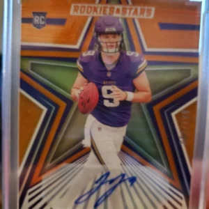 2024 Panini Rookies & Stars - Rookies J.J. McCarthy #135 Orange Signatures /199