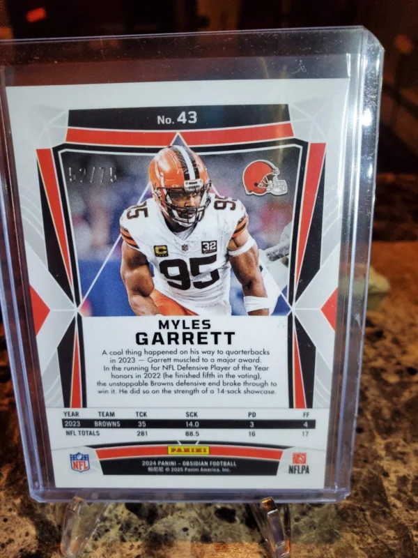 2024 Obsidian Myles GARRETT SILVER /75 #43 - Image 2