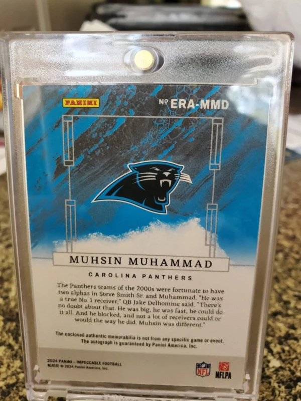 2024 Impeccable Football Elegance Retired Patch Autograph Mushin Muhammad /75 - Image 2