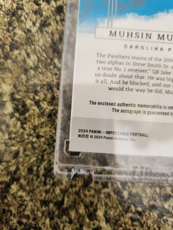 2024 Impeccable Football Elegance Retired Patch Autograph Mushin Muhammad /75 - Image 8