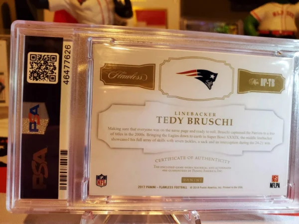 2017 Flawless Tedy Bruschi Dual Patch Autograph 2/2 - Image 3