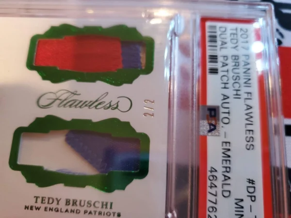 2017 Flawless Tedy Bruschi Dual Patch Autograph 2/2 - Image 2