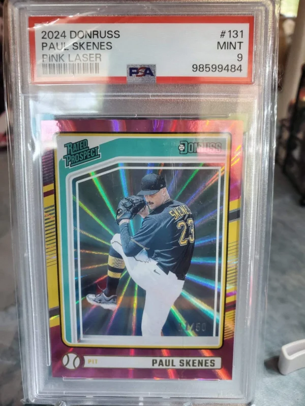 2024 DonRuss Rated Prospect PAUL SKENES PINK LASER/50 PSA 9