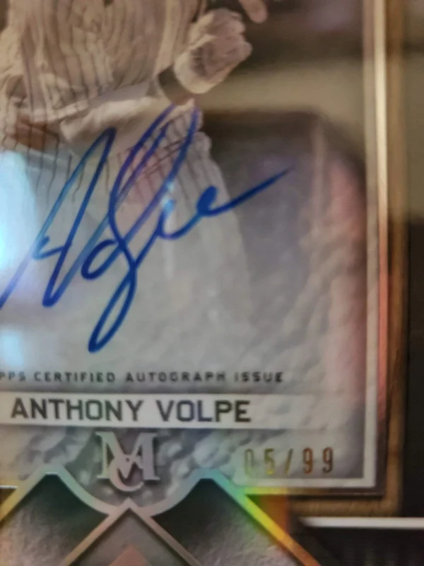 2023 Topps Museum Collection - Archival Autographs Anthony Volpe #AA-AV /99 (AU, - Image 3