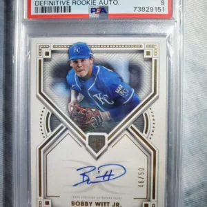 2022 Topps Definitive Bobby Witt Jr Definitive Rookie Autograph /50 PSA 9
