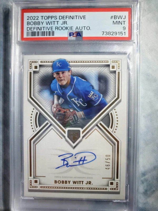 2022 Topps Definitive Bobby Witt Jr Definitive Rookie Autograph /50 PSA 9