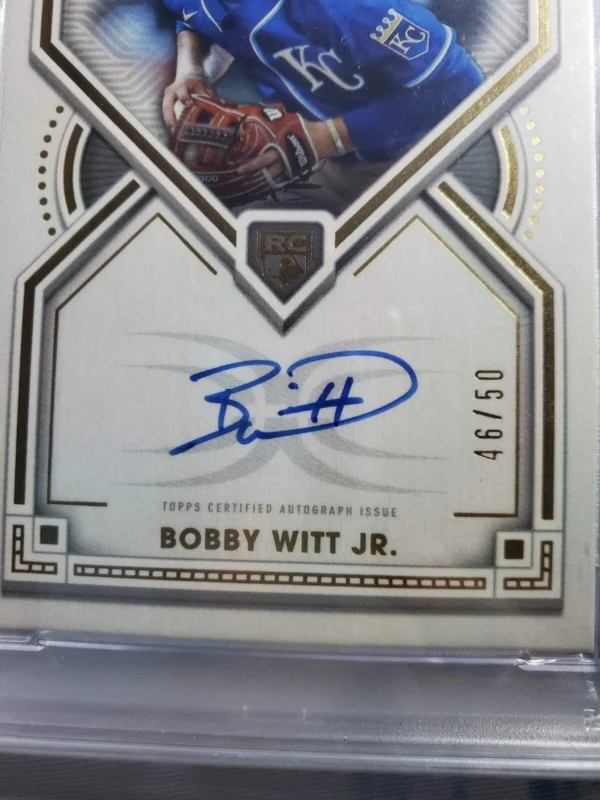 2022 Topps Definitive Bobby Witt Jr Definitive Rookie Autograph /50 PSA 9 - Image 5
