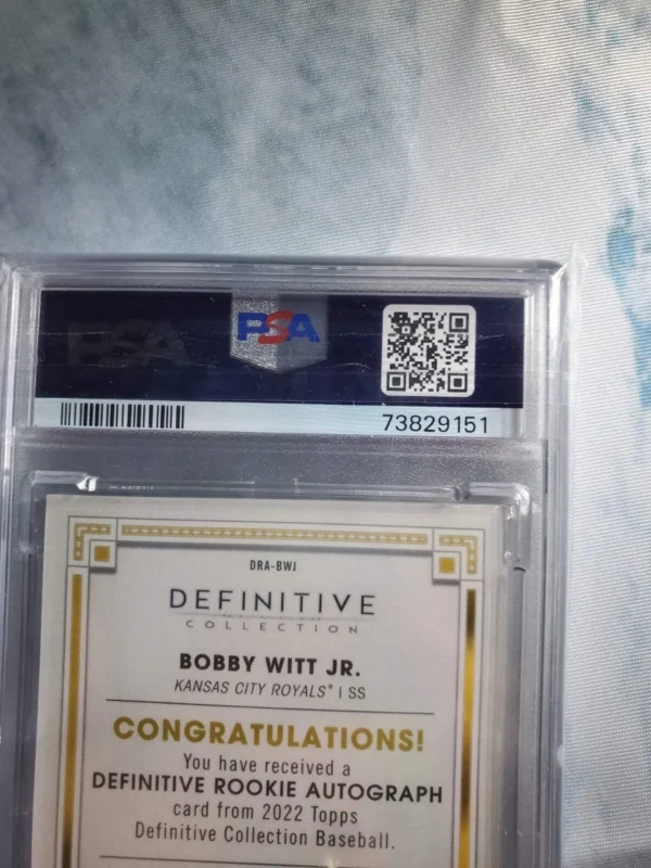 2022 Topps Definitive Bobby Witt Jr Definitive Rookie Autograph /50 PSA 9 - Image 7