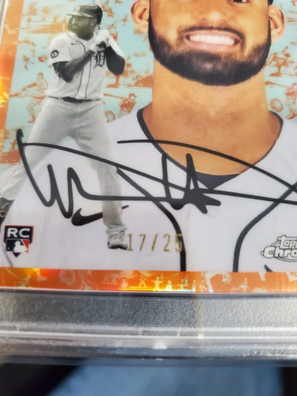 2023 Topps Chrome Platinum Anniversary - Riley Greene #332 Orange Refractor /25 - Image 3