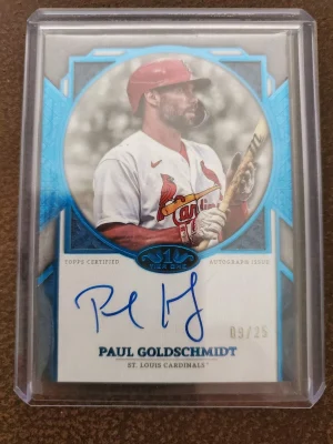 2024 Tier One Topps Next Level Autograph Paul Goldschmidt/25 Sapphire Blue Foil