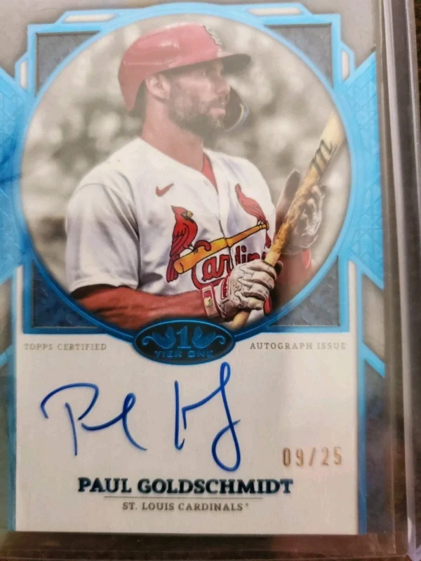 2024 Tier One Topps Next Level Autograph Paul Goldschmidt/25 Sapphire Blue Foil - Image 3