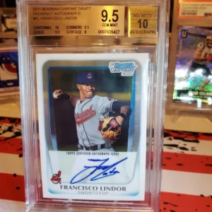 2011 Bowman Draft Chrome Francisco Lindor autograph BGS 9.5 auto grade 10