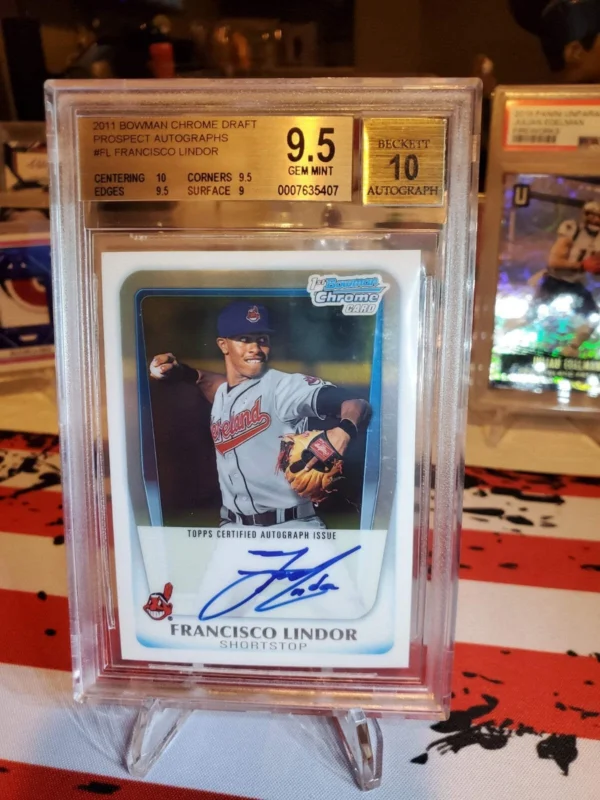 2011 Bowman Draft Chrome Francisco Lindor autograph BGS 9.5 auto grade 10
