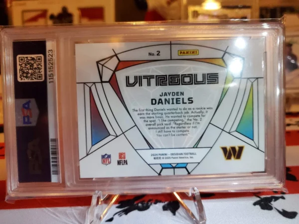 2024 OBSIDIAN VITREOUS JAYDEN DANIELS PSA 10 - Image 2